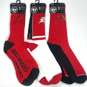3 pairs of Tampa Bay Buccaneers official team socks